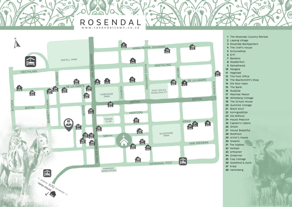 Rosendal Map, accommodation